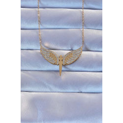 Mey İthalat® 316L Çelik Altın Renk Zirkon Taşlı Mikail Kolye