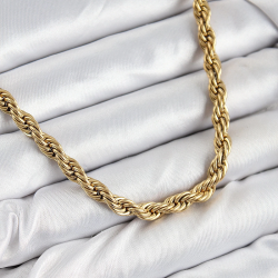 Mey İthalat® 316L Çelik Burgu Model Gold Renk Kadın Kolye