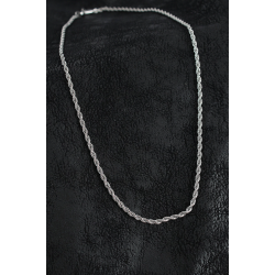 Mey İthalat® 316L Çelik Burgu Zincir Model Gümüş Renk Erkek Kolye