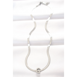 Mey İthalat® 316L Çelik C Harfli Silver Renk İtalyan Zincirli Kolye