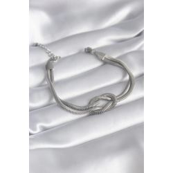 Mey İthalat® 316L Çelik Çelik Gold Renk İtalyan Zincir Düğüm Model Kadın Bileklik