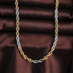 Mey İthalat® 316L Çelik Çift Renk Burgu Tasarımlı Kolye