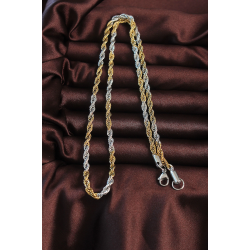 Mey İthalat® 316L Çelik Çift Renk Burgu Tasarımlı Kolye