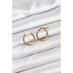 Mey İthalat® 316L Çelik Gold Renk 15 mm Halka Kadın Küpe