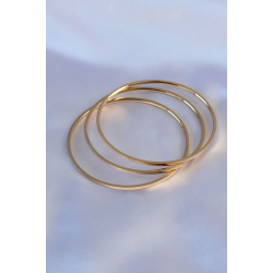 Mey İthalat® 316L Çelik Gold Renk 3'lü Ajda Model Kadın 60 mm Bilezik