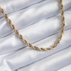 Mey İthalat® 316L Çelik Gold Renk 60 cm Burgu Model Kadın Kolye