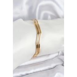 Mey İthalat® 316L Çelik Gold Renk 65 mm Ajda Zikzak Model 3lü Kadın Bileklik