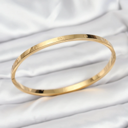 Mey İthalat® 316L Çelik Gold Renk 65 mm İnce Kadın Kelepçe Bileklik