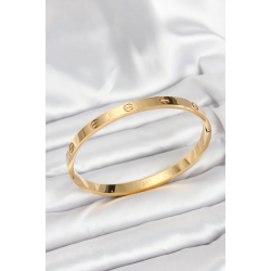 Mey İthalat® 316L Çelik Gold Renk 65 mm Kadın Kelepçe Bileklik