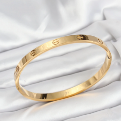 Mey İthalat® 316L Çelik Gold Renk 65 mm Kadın Kelepçe Bileklik