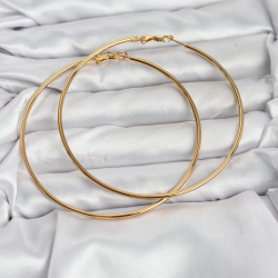 Mey İthalat® 316L Çelik Gold Renk 75 mm Halka Küpe