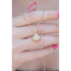 Mey İthalat® 316L Çelik Gold Renk Açılır Midye Model Kadın Kolye