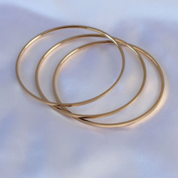 Mey İthalat® 316L Çelik Gold Renk Ajda Model Kadın 65 mm Bilezik