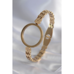 Mey İthalat® 316L Çelik Gold Renk Arpa İşleme Açılabilir Fanus Model Kadın Kelepçe