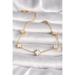 Mey İthalat® 316L Çelik Gold Renk Baby Boy Yonca Model Kadın Bileklik