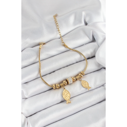Mey İthalat® 316L Çelik Gold Renk Balık Model Kadın Bileklik
