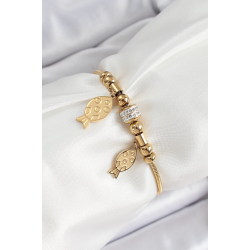 Mey İthalat® 316L Çelik Gold Renk Balık Model Kadın Bileklik