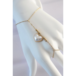 Mey İthalat® 316L Çelik Gold Renk Beyaz Bubble Kalp Tasarımlı Şahmeran