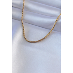 Mey İthalat® 316L Çelik Gold Renk Burgu Model 45 cm Kadın Kolye