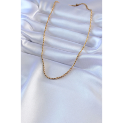 Mey İthalat® 316L Çelik Gold Renk Burgu Model 45 cm Kadın Kolye