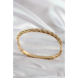 Mey İthalat® 316L Çelik Gold Renk Burgu Zincir Model Kadın Kelepçe