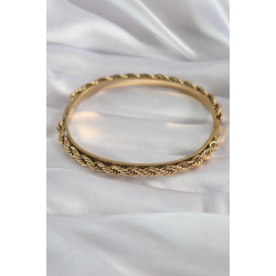 Mey İthalat® 316L Çelik Gold Renk Burgu Zincir Model Kadın Kelepçe