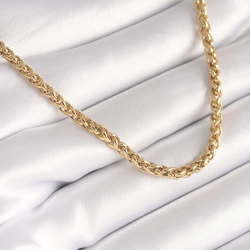 Mey İthalat® 316L Çelik Gold Renk Burgu Zincir Model Kadın Kolye