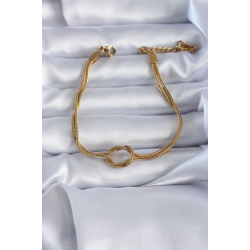 Mey İthalat® 316L Çelik Gold Renk Düğüm Model Kadın Bileklik