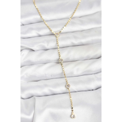 Mey İthalat® 316L Çelik Gold Renk Ezme Zincir Model Y Kadın Kolye