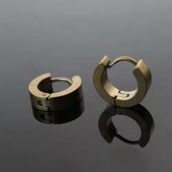 Mey İthalat® 316L Çelik Gold Renk Halka Model Çift Küpe