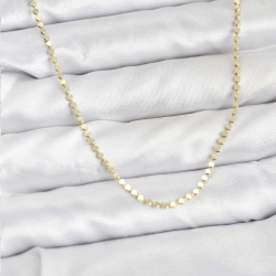 Mey İthalat® 316L Çelik Gold Renk İnce Ezme Zincir Kadın Kolye