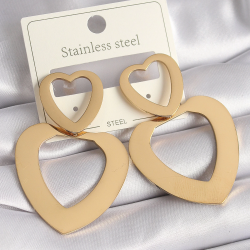 Mey İthalat® 316L Çelik Gold Renk Kalp Model Kadın Küpe