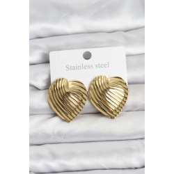 Mey İthalat® 316L Çelik Gold Renk Kalp Model Kadın Küpe