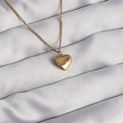 Mey İthalat® 316L Çelik Gold Renk Kalp Model Love Kolye