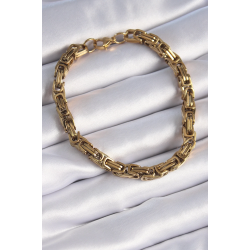 Mey İthalat® 316L Çelik Gold Renk Kral Zincir Model Erkek Bileklik
