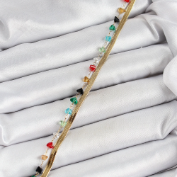 Mey İthalat® 316L Çelik Gold Renk Kristal Karışık Renkli Taşlı 2'li Kadın Bileklik