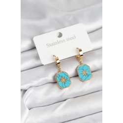 Mey İthalat® 316L Çelik Gold Renk Kutup Yıldızı Model Kadın Küpe