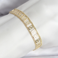 Mey İthalat® 316L Çelik Gold Renk Labirent Model Kadın Bileklik