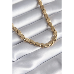 Mey İthalat® 316L Çelik Gold Renk Lazer Kesim Arpa Zincir Model Kadın Kolye