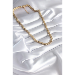 Mey İthalat® 316L Çelik Gold Renk Lazer Kesim Arpa Zincir Model Kadın Kolye