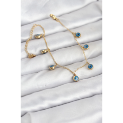 Mey İthalat® 316L Çelik Gold Renk Minimal Nazar Model Kadın Bileklik