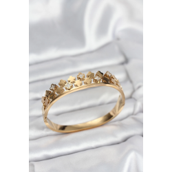 Mey İthalat® 316L Çelik Gold Renk Minimal Yoncalı Kadın Kelepçe Bileklik