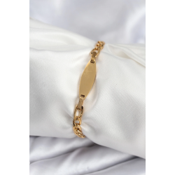 Mey İthalat® 316L Çelik Gold Renk Oval Yazı Yazmaya Uygun Kadın Bileklik