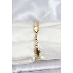 Mey İthalat® 316L Çelik Gold Renk Pullu Zincir Model Kadın Bileklik