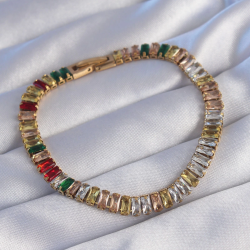 Mey İthalat® 316L Çelik Gold Renk Renkli Su Yolu Tasarımlı Bileklik