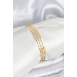 Mey İthalat® 316L Çelik Gold Renk Simli Model Ajda 65 mm Kadın Bileklik