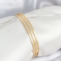 Mey İthalat® 316L Çelik Gold Renk Simli Model Ajda 65 mm Kadın Bileklik