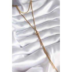 Mey İthalat® 316L Çelik Gold Renk Tüp Zincir Asansör Model Kadın Kolye