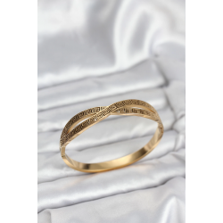 Mey İthalat® 316L Çelik Gold Renk Vintage Kadın Kelepçe Bileklik
