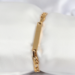 Mey İthalat® 316L Çelik Gold Renk Yazı Yazmaya Uygun Kadın Bileklik
